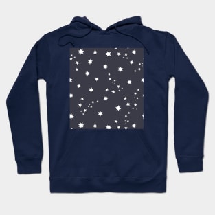 Star shapes pattern for fabric with navy background Hoodie